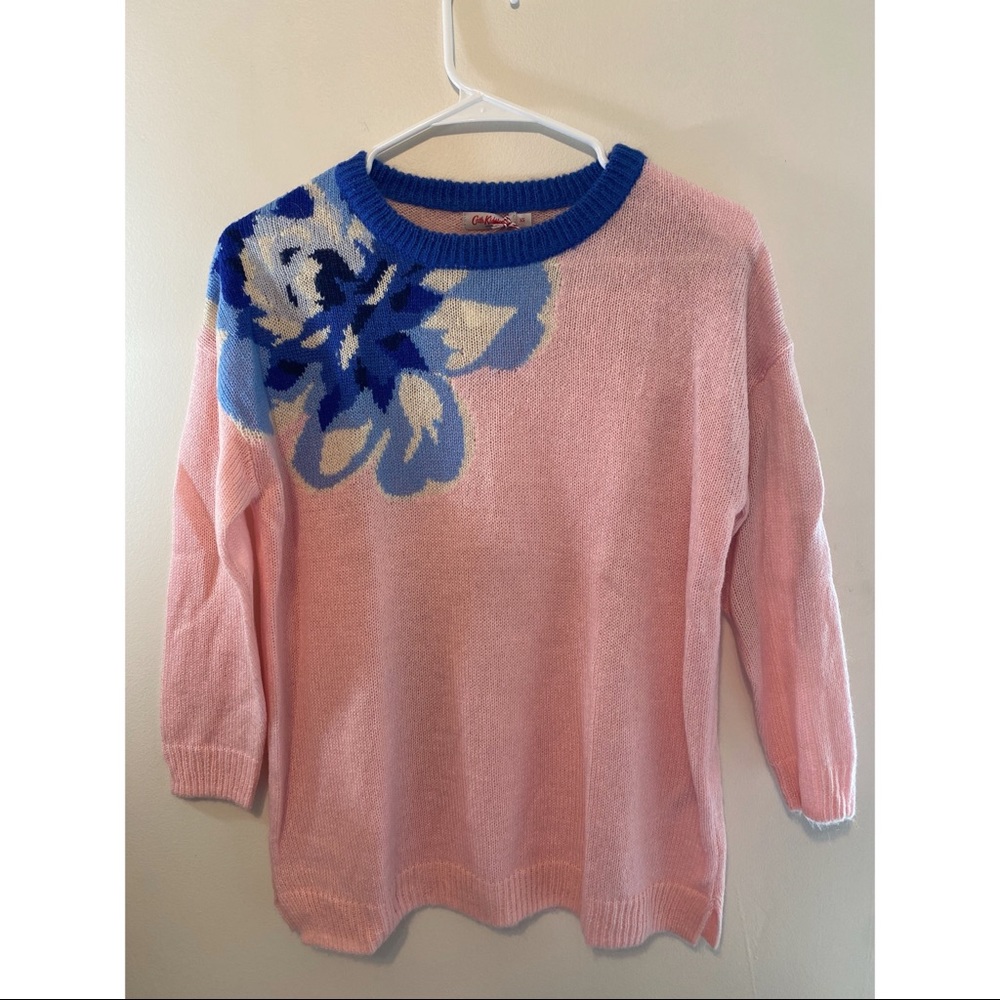 New With Tags, Never Worn Cath Kidston Pink Sweater with Flower Embellishment